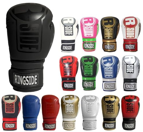 Ringside Apex Flash Sparring Gloves, IMF-Tech Boxing Gloves with Secure Wrist Support, Synthetic Boxing Gloves for Men and Women, Black and Black, 16 oz
