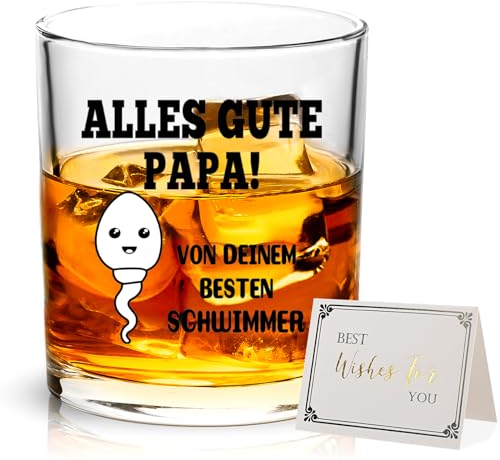 Joymaking Whiskyglas Papa Geschenk, Vatertagsgeschenke für Papa, Vatertagsgeschenk von Kinder, Bester Papa Geschenke, Vater Geschenk, Papa Glas zum Vatertag Geburtstag Weihnachten 10oz