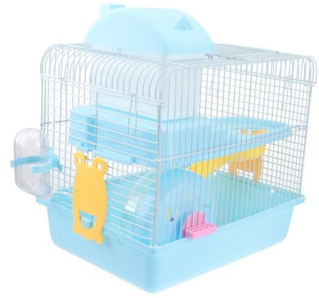 Ipetboom Doppelschicht-Haustier-laufstall Hamsterkäfig Acryl Tragbarer Kleintier-Villa Chinchilla Käfig Licht