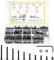 woshilaoDS 840 Stück Innensechskant Schrauben Muttern Set, M3 Schrauben Set, Maschinenschrauben mit Muttern, Schwarz Gewindeschrauben Set, Rundkopf Linsenkopf Sechskantschrauben und Muttern Set