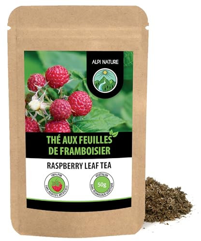 Alpi Nature Feuilles de Framboisier Thé 50g, Thé en Vrac, Feuilles de Framboisier Séchées et Coupées