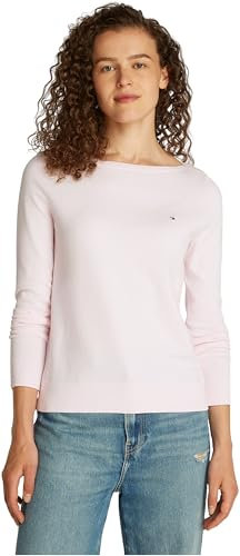 Tommy Hilfiger Co Jersey Stitch Boat-Nk Sweater Ww0Ww40099, Maglione, Donna, Rosa (Light Pink), XL