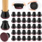 32 Stück Stuhlbeinkappen, Schwarz Silikon schutzkappen für stuhlbeine mit eingewickeltem Filz, Rund filzgleiter für stühle, Stuhlbeinschoner für Hartholzböden(Fit:14-20mm)