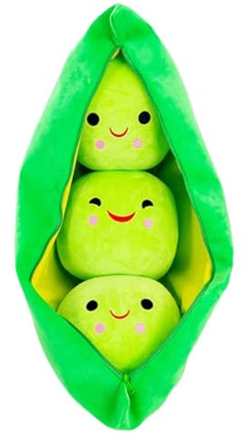 Plüschtier Erbsenschote Puppe Stofftier Kissen Kuscheltier Erbsenschote, zum Spielen und Kuscheln, Weiches Schmusetier für Mädchen, Jungen, Babys (70 cm,Grüne Bohnen)