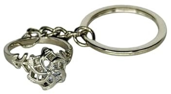 Schlüsselanhänger kompatibel mit Nenya Galadriel Wasserring oder Diamantring Farbe Silber Inspiriert Saga Herr der Ringe Gadget Autozubehör Geschenkidee Magie Fantasy Cosplay, silber / schwarz, One