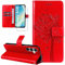 Dcjlbo Coque pour Samsung Galaxy A16 4G/5G Etui Portefeuille Cuir avec Verre Trempé Motif Porte Carte à Rabat Clapet Housse Protection Flip Case Étui Coque pour Samsung Galaxy A16 4G/5G-Rouge
