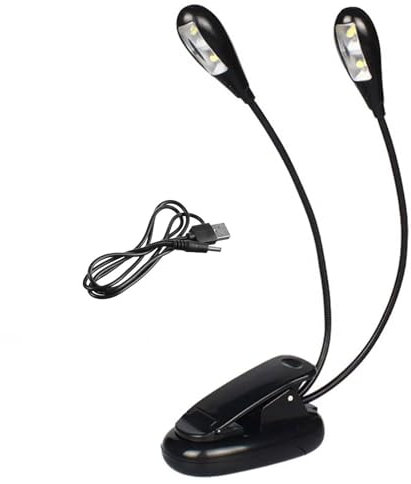Luz LED Para Partituras, Lámpara LED Para Atril, Lampara Partituras, Luces De Piano, Cuello Flexible, Con Cable Usb, Adecuado Para Soporte De Piano, Escritorio, Atril, Negro