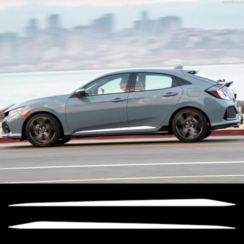 2Pcs Auto Seitentür Schürze Aufkleber, für Honda Civic FK7 FK8 SI FL5 Typ R Racing Stripe Style Vinyl Aufkleber Auto Tuning Zubehör