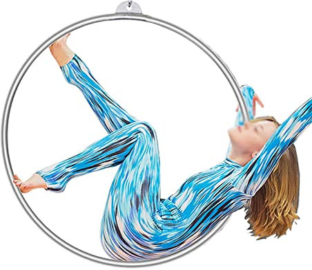 Aerial Hoop für Erwachsene und Kinder - Edelstahl-Aerial-Yoga-Ring-Hoops für das Heim-Fitnessstudio, Hoop für Gewichtsabnahme, Apartment-Fitness (Größe: Durchmesser 80 cm (31 1/2 Zoll)) (Durchmes