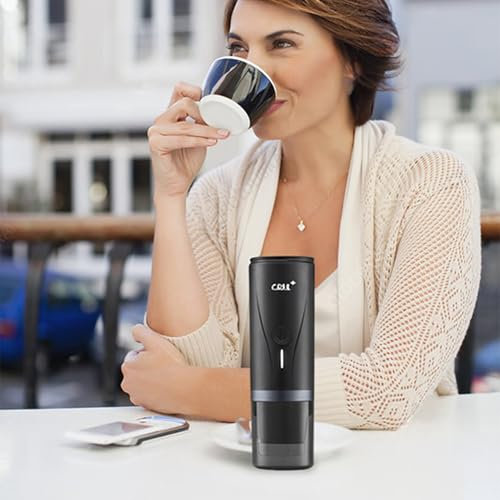 Genérico Cafetera Individual para Cápsulas - Máquina de Espresso Eléctrica Portátil Auto-calentamiento en 3-4 Minutos Compacta, Color Negro