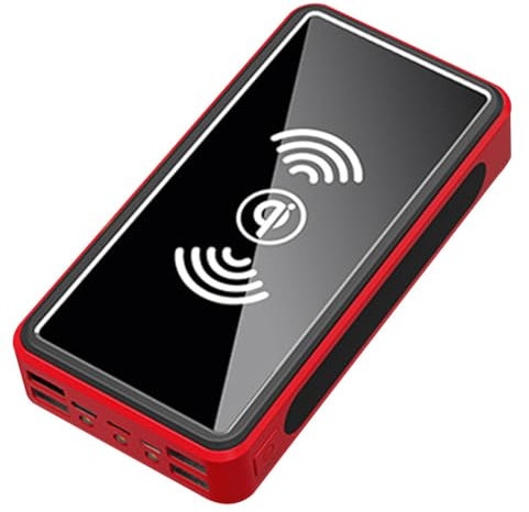 External Solar Charger - High Performance Solar Battery Housing, Energy Storage, USB Powerbank | 30000mAh Large Capacity with Flashlight for Trekking O Camping Trips