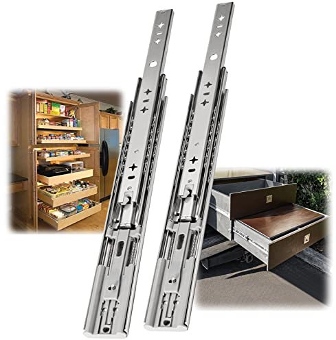 Drawer Runners， Heavy Duty Drawer Slides 300mm 800mm Soft-Close Full Extension Ball Bearing 3-Section Slides Rail, Metal Runners, Telescopic Slides(800mm(32Inch))