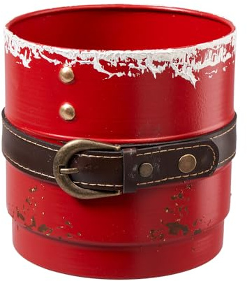 Metall Übertopf im Vintage Santa Look - Deko - Weihnachten (2 Stück - Ø 15 cm - Höhe: 15 cm)