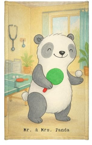 Mr. & Mrs. Panda Handtuch Panda Tischtennis Design - Geschenk, Verein, Kleines, frottier gästehandtuch, Ballsport, Gästetuch, Bund, Baumwolle, Hochwertig