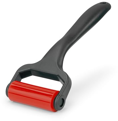 Dynavox WR-50 Walzenreiniger für Schallplatten, Reinigungs-Roller aus Silikon zur effektiven Staub-Entfernung und Reinigung von Vinyl-Platten, 5 cm breit, schwarz/rot