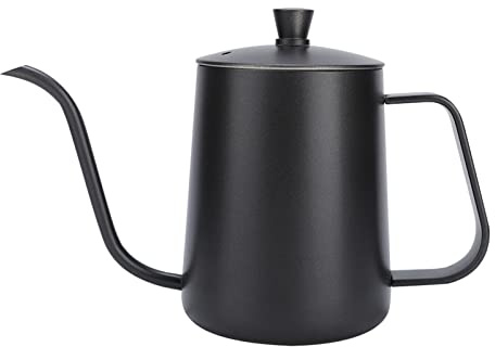 Gooseneck Pour Over Coffee Kettle 304 Stainless Steel TPFE Long Narrow Spout Hand Drip Kettle with Drip Pot for Home Office Camping (350ml)