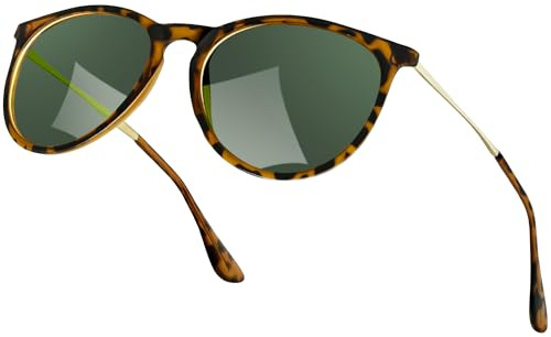 Ulknyss Sonnenbrille Damen Polarisiert Retro Runde Sonnenbrillen UV400 Schutz Vintage Sunglasses für Damen Fahren Reisen