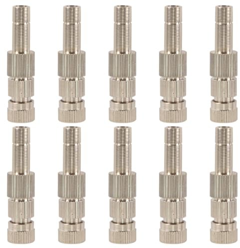 Huba 10 ugelli nebulizzatori a bassa pressione, 0,3 mm, in ottone con filtro per irrigazione giardino, sistema di raffreddamento con attacco da 6 mm