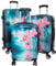 Trendyshop365 Hardcase Koffer-Set 3-teilig Blumen-Motiv Orchidee - 4 Räder Zahlenschloss bunt