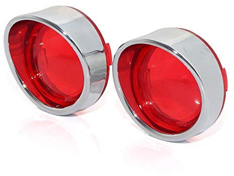 Motorrad-Blinker, Visiere, Objektivabdeckung für Harley Sportster 883R Super Glide Dyna Super Glide Road King (Chrom & Rot)