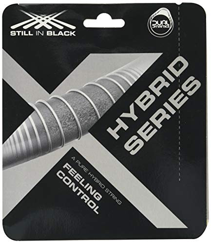Still in Black Powerful Vx X12 Hybrid-Tennis-Seil für Erwachsene, Unisex, Weiß, 1,30 + 1,30 mm