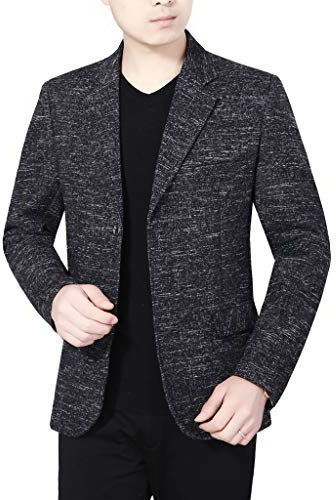 KPPONG Blazer à Carreaux Hommes Slim Fit Business Formel Élégant Automne et Hiver Manches Longues Rétro Décontracté Costume