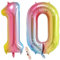 2 Luftballons Zahl 10, Nummer 10 Luftballon Regenbogen Mädchen Junge Jungs,40 Riesen Aufblasbar Helium Folienballon Rosa Bunt Schillernde Ballons Figuren für Geburtstag Party Dekoration (xxxl 100cm)