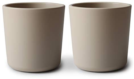 mushie 2 x Vasos para Niños | Fabricados en Dinamarca | Libres de BPA & Aptos para Lavavajillas | Equipamiento inicial seguro, duradero para niños y niñas pequeños | Vanilla