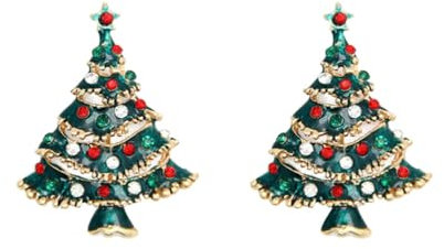 PRETYZOOM: 2 stücke Weihnachtsbaum Brosche Stilvolle Frauen Breastpin Weihnachten Dekorative Geschenk Kreative Weihnachtsbaum Brosche für Freunde Familien