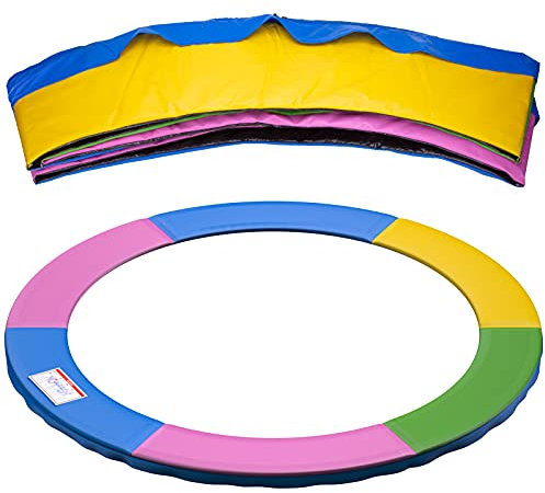Mehomei Federabdeckung für Trampolin Ø 366cm mit 6 Stangen,UV-beständig,Reißfest Federabdeckung, Gartentrampolin Randabdeckung - Mehrfarbig