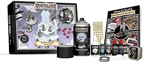 The Army Painter GameMaster Kit de Terrain Snow & Tundra - 5 Peintures, 1 Apprêt en Spray, 4 Matériaux de Base - Compatible avec Mousse XPS, Warhammer 40K, DnD Campaign Diorama