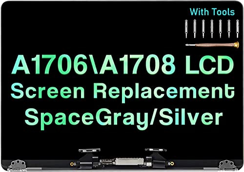 XIMIELEC Pantalla de repuesto para MacBook Pro de 13.3 pulgadas A1706 A1708 finales de 2016 mediados de 2017 Retina LCD Kit de montaje EMC 3071 EMC 3163 EMC 2978 EMC 3164 (gris espacial)