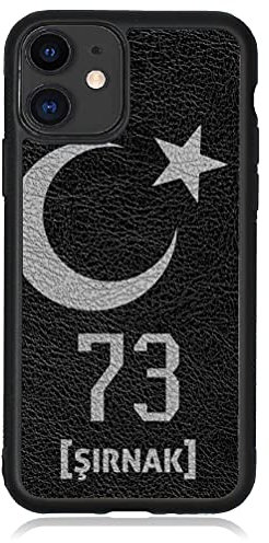 aina Kompatibel mit iPhone 12 Pro Hülle Leder Case Schwarz Türkei Flagge 73 Sirnak Lederhülle Cover Türkiye Handyhülle