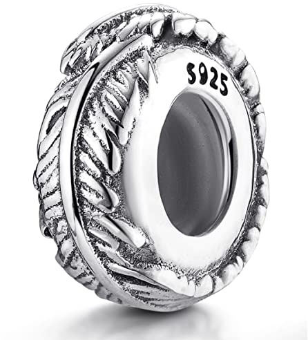 MATERIA by Matthias Wagner Beads Perle Federn Charms Anhänger 925 Sterling Silber antik