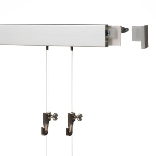 SOFT-RAIL® BUDGET (S) Cimaise 3 m (2 x 1,5 m) à rail pour galerie de tableaux, argent mat, anodisé, différentes longueurs et couleurs