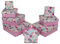 8-teiliges Set Geschenkschachteln Geschenkboxen Geschenkkarton, 8 Stück Geschenkkartonage Boxenset Weihnachten Geburtstag Hochzeit, ca. 22,5 x 22,5 x 8 cm (Rosa mit Dreiecken)