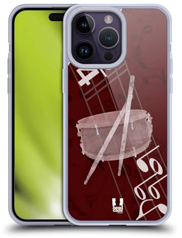 Head Case Designs Tambor Música Caso de Gel Suave Compatible con Apple iPhone 14 Pro MAX