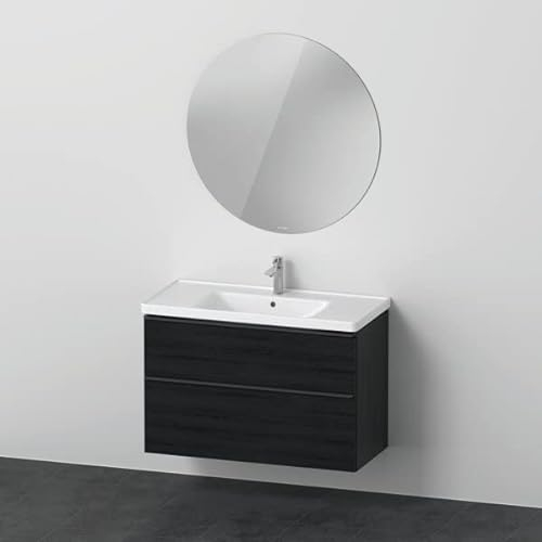 Duravit D-Neo Möbel-Set, Möbelwaschtisch mit Waschtischunterschrank wandhängend und LED Spiegel (rund), 1000x2000mm, DE01110, Farbe: Ausführung