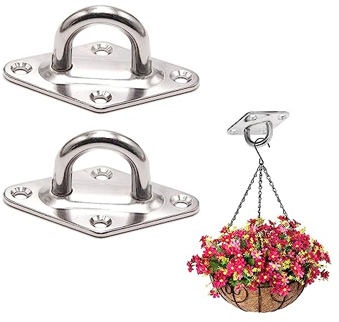 Edelstahl Augplatte,Decksplatte Edelstahl,Befestigungshaken,Augplatte Edelstahl,Wandhaken,Augplatten für Sonnensegel,Runde Augenplatte Pad Edelstahl,Augplatten für Sonnensegel/Wand-Befestigung,2 PCS