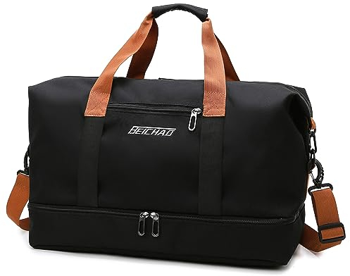 Fresion Gym Sporttasche für Damen und Herren - Kleine Reisetasche Damen mit Schuhfach & Nassfach - Weekender Damen Handgepäck Tasche für Fflugzeug, Fitness Tasche Herren,Gym Duffle Bag, Saunatasche