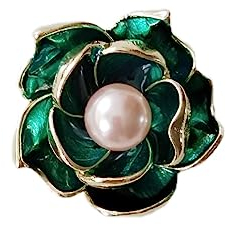 Gimiro Damen Brosche geklügelte Kamelie Strass Perlen Rosen Anstecknadeln Blazer Kleid Clipper für Hochzeit Modeaccessoires (G)