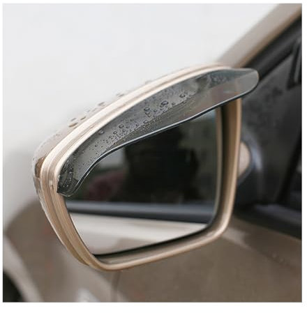 BESULEN Car Rear View Mirror Rain Visor Guard, 2 Pcs Black Rain Eyebrow for Side Mirror, Waterproof Auto Mirror Visor Smoke Guard Cover, Accessories for Most Car SUV Truck (Black)