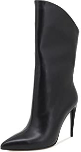 QUEEN HELENA Stivaletti a Punta con Tacco a Spillo Zip Laterale Stivali Casual Donna K2091 (Nero, Sistema Taglie Calzature EU, Adulto, Donna, Numero, Media, 41)