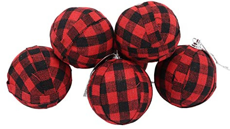 EMUKOEP Christbaumkugeln, 70 mm, 7,9 cm, Rot und Schwarz, 6 Stück