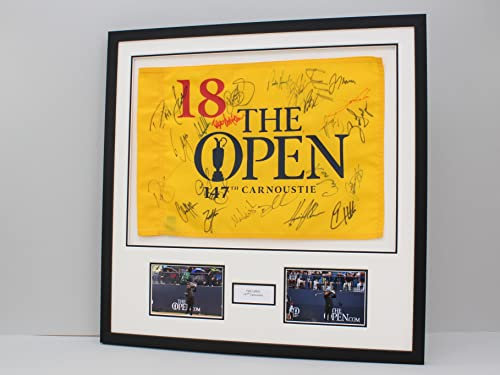 Personalised Flag Display Frame, with two photographs. 60x60cm | Golf Flag Frame | The Open | The Masters (Oak Frame)