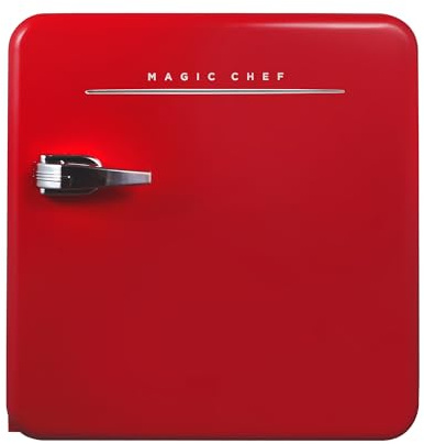 Magic Chef 17.5 in. 1.6 cu.ft. Retro Mini Refrigerator in Red, Without Freezer