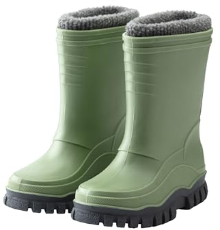 Sterntaler Stivali in Gomma Unisex per Bambini con Scarpa Interna Rimovibile, Verde Pietra, 31 EU