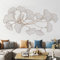 Wanddeko Metall Gingko, 120 x 57 cm Wandornament aus Metall 3D Deko Bild Design, Ginkgo Blatt Kunst Hängen Ornament, für Schlafzimmer Wohnzimmer Dekoration