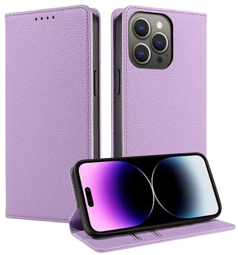 FMPCUON For iPhone 6 Plus, Card Slot Cover Magnetic Closure [Kickstand] Full Protection Premium Leather Flip cover Case Compatible with iPhone 6 Plus Phone Cover, Purple