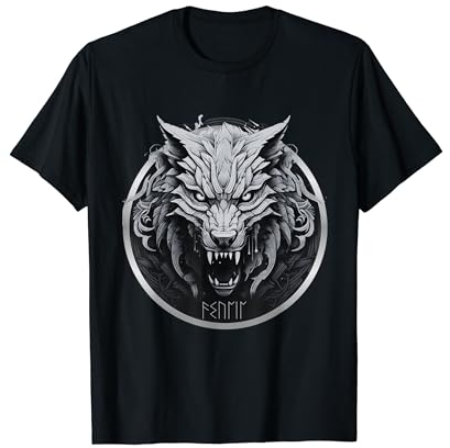 Fenrir Wolf Wikinger Valhalla Odin nordische Mythologie heidnischer Mythos T-Shirt